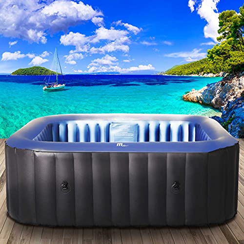 BRAST Whirlpool aufblasbar MSpa | 2-8 Personen | viele Modelle rund und eckig | Ø 125-224cm | In- Outdoor Pool | TÜV | bis zu 144 Massagedüsen | inkl. Aufblasfunktion Abdeckung Timer Heizung | Tekapo6