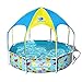 Bestway Steel Pro™ UV Careful™ Frame Pool, 244 x 51 cm, Splash-in-Shade, mit Sonnenschutzdach, ohne Pumpe, rund, bund