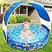 Jojoin Aufblasbares Planschbecken, Sommer Schwimmbad mit Abnehmbarem UV-Schutz Sun Shelter, Kinder Wasserbecken für Garten Strand Draussen
